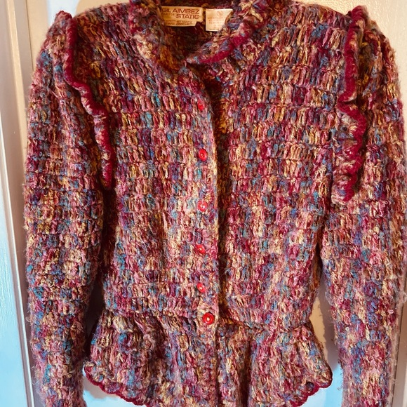 Gil Aimbez Vintage Colorful Textured Women's Cardigan M - Picture 8 of 10